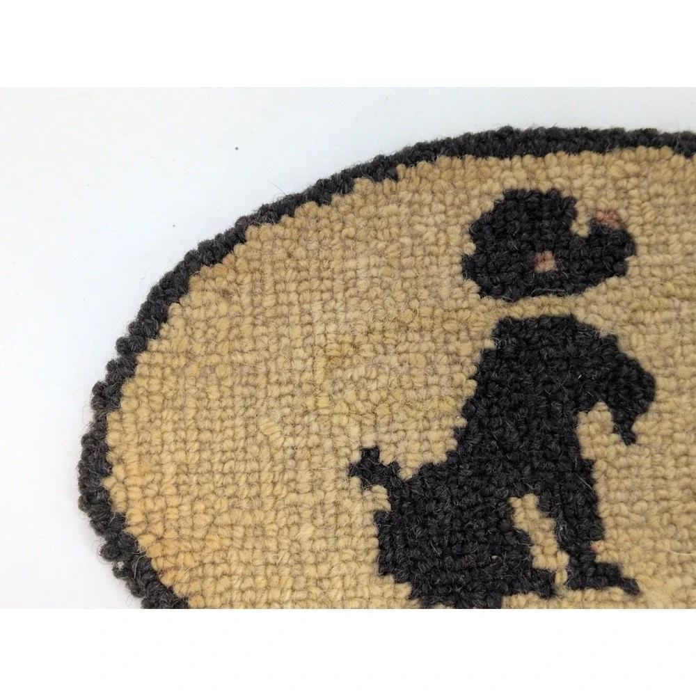 Antique American Hooked Rug Miniature 4